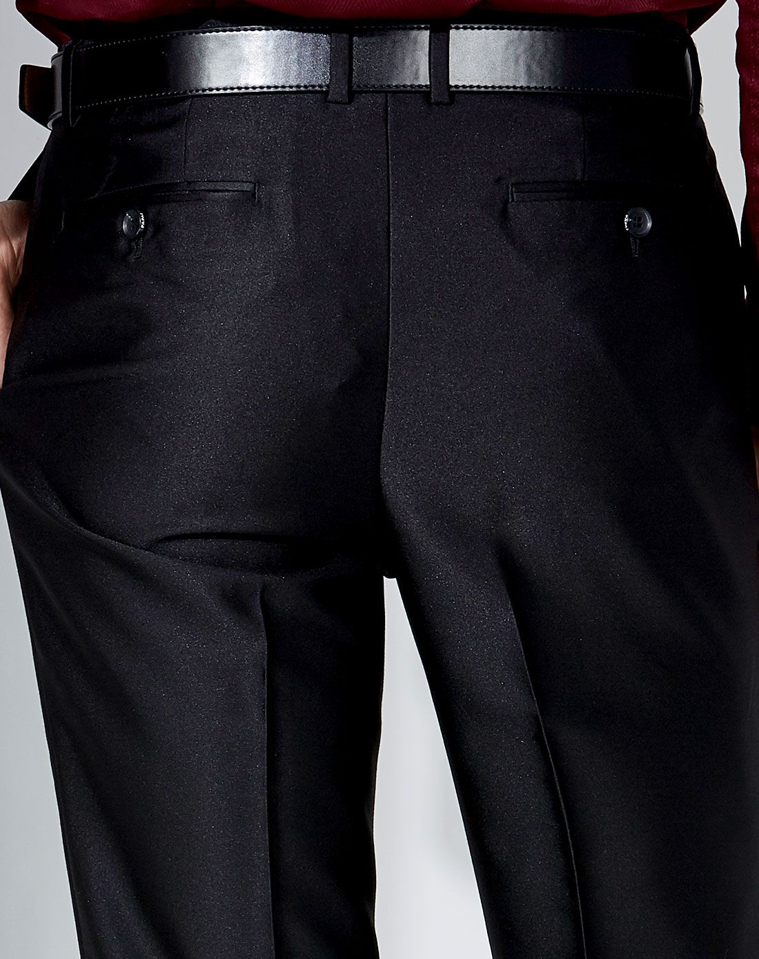 黑色亮面百搭长西裤