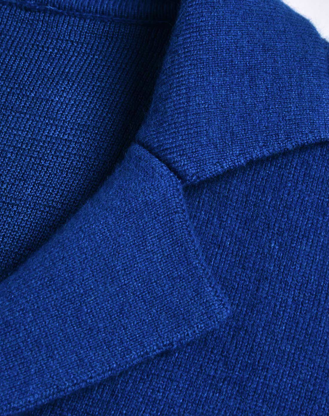 纯色时尚茧型经典长袖针织外套孔雀蓝