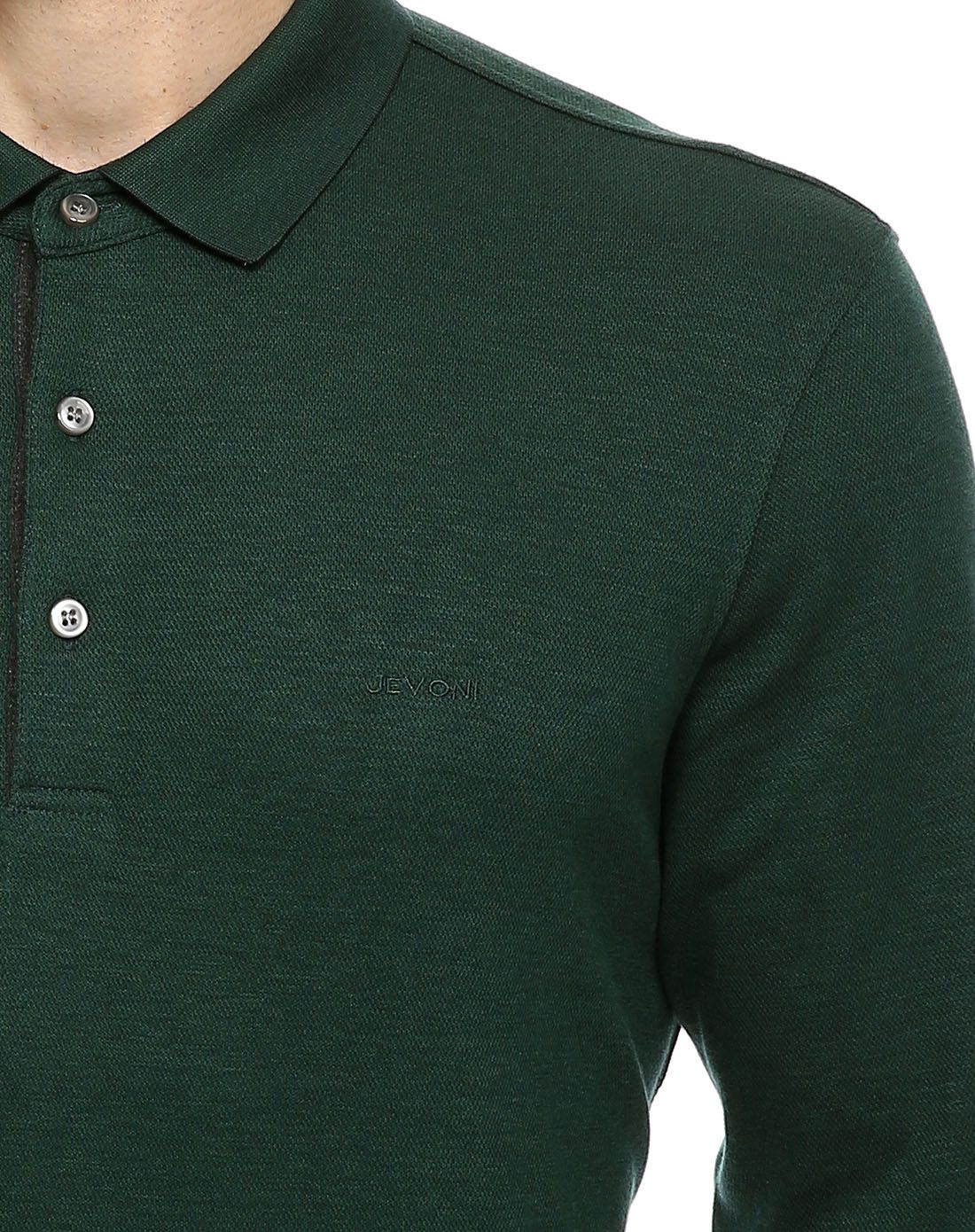 羊毛棉拼罗纹领低调典雅翻领男款长袖t恤