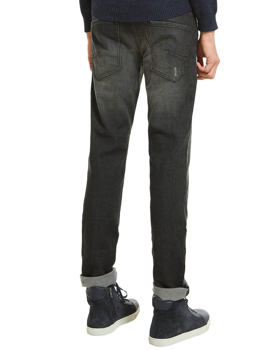 石板灰牛仔长裤