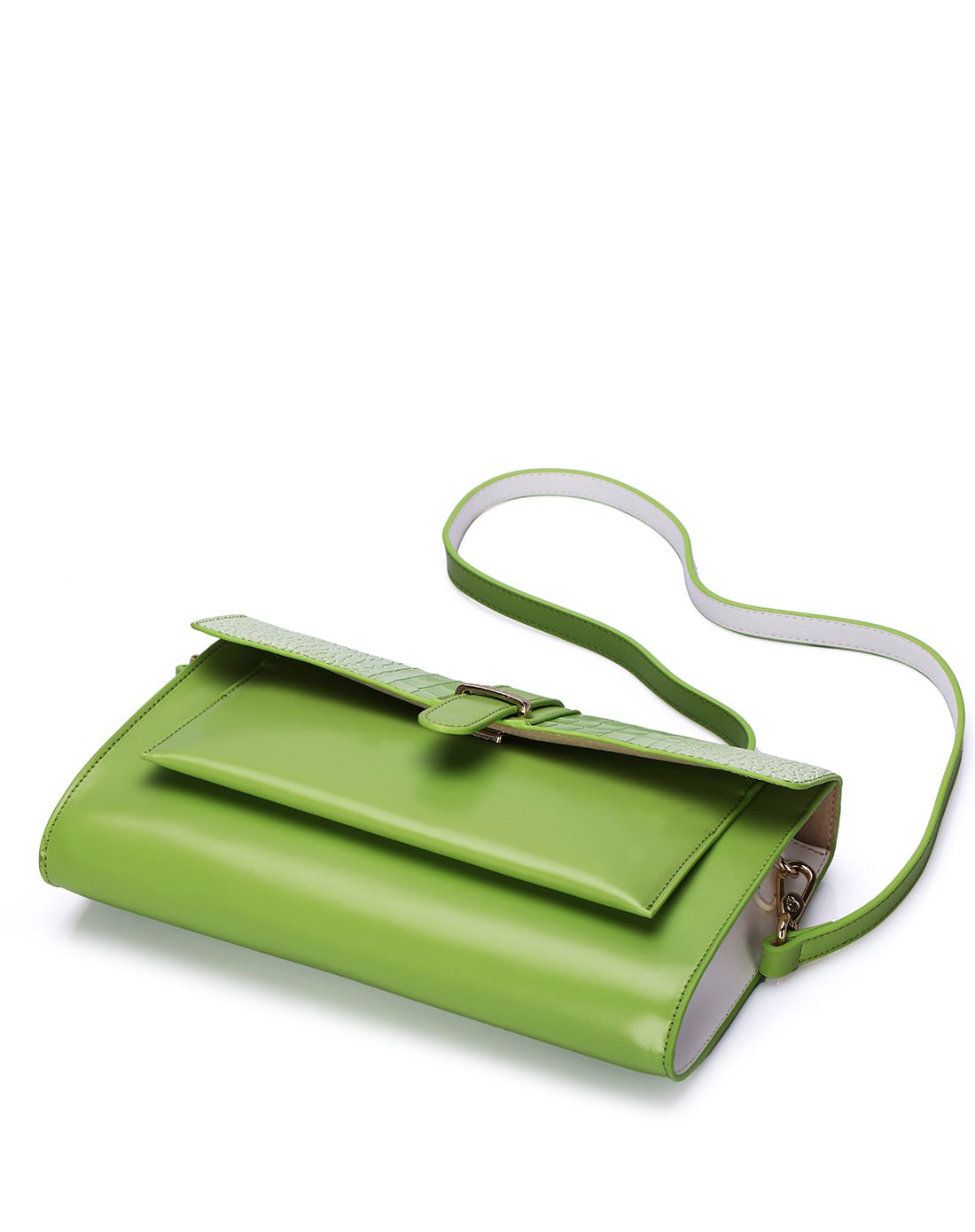 galaday歌黛浅绿色牛皮时尚单肩包