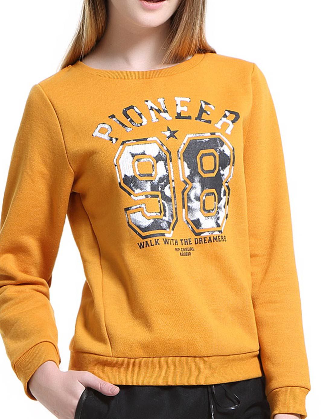 时尚街头休闲字母印花加绒卫衣