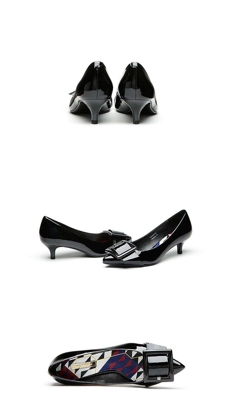 蹀愫tigrisso女鞋专场 蹀愫牛漆皮方扣中跟单鞋 品牌名称: 蹀愫 商品