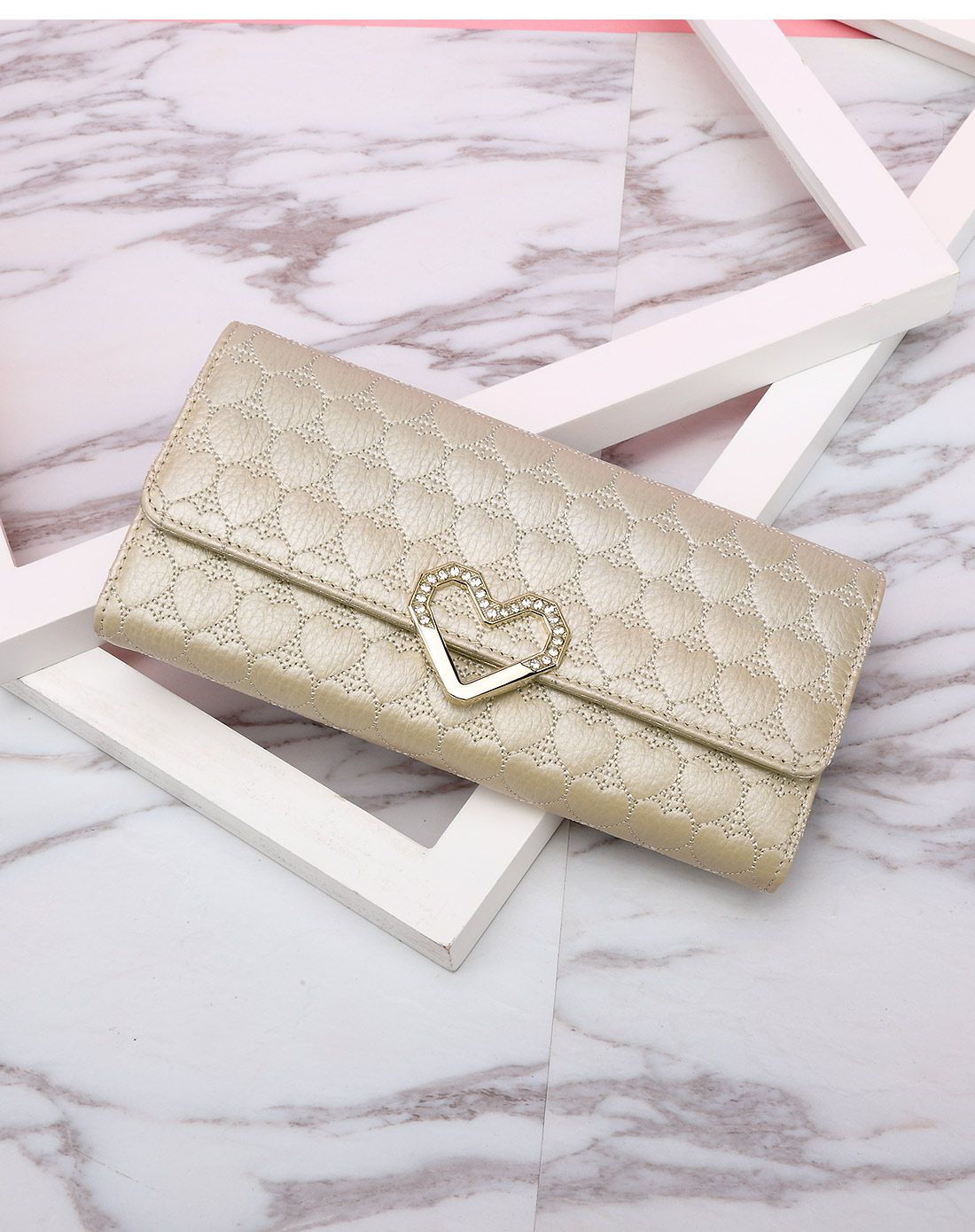 2016新款心形经典菱格女士钱包