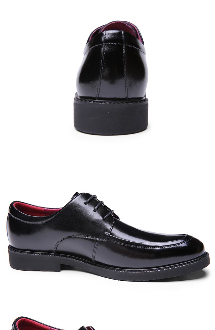 新款绅士商务正装头层牛皮黑色皮鞋