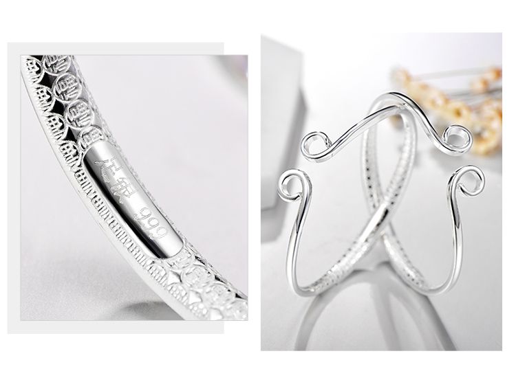 t400 999足银宝宝心语足银手镯(一对)