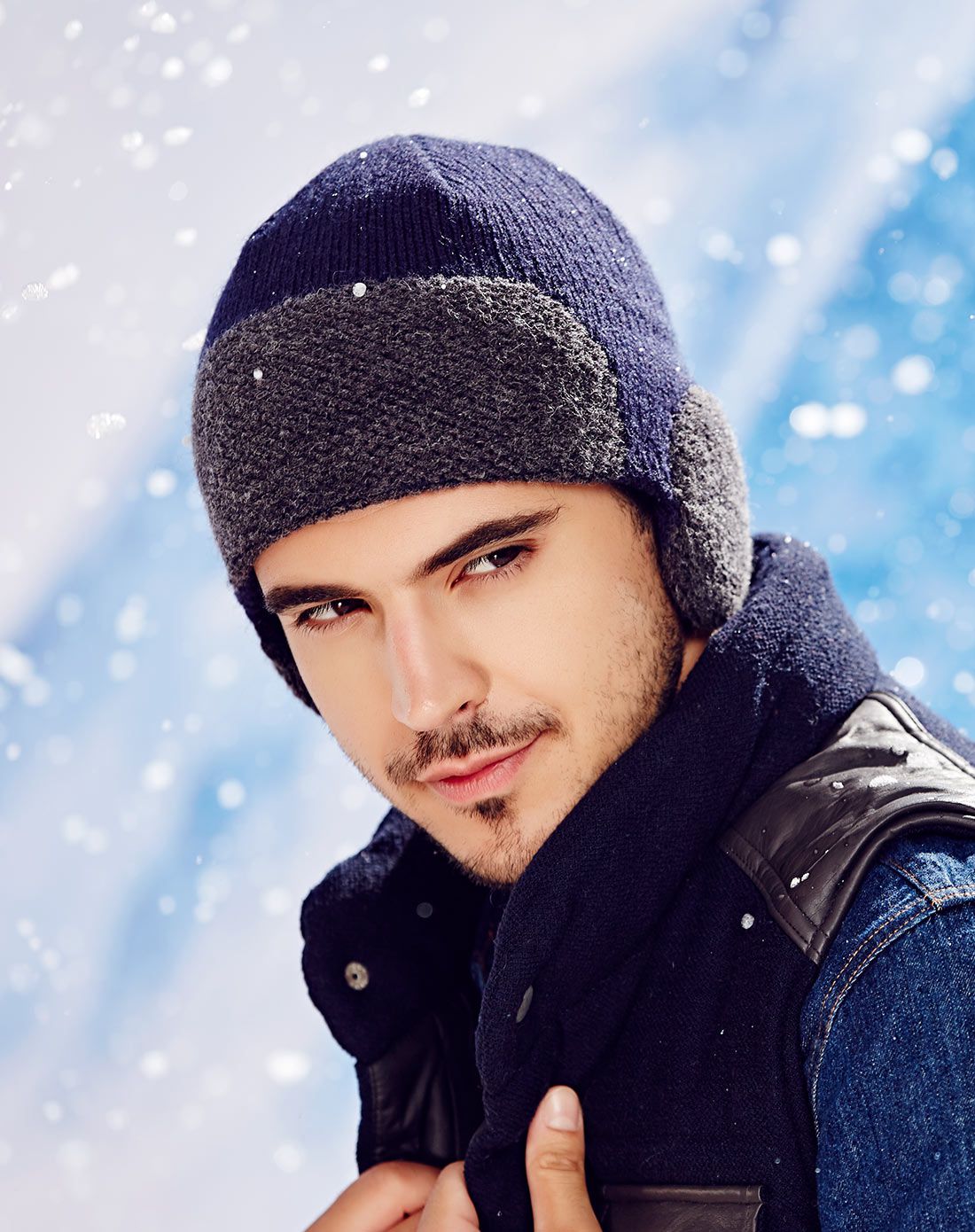 kenmont户外男士帽子冬季韩版护耳针织毛线帽套头帽保暖男帽