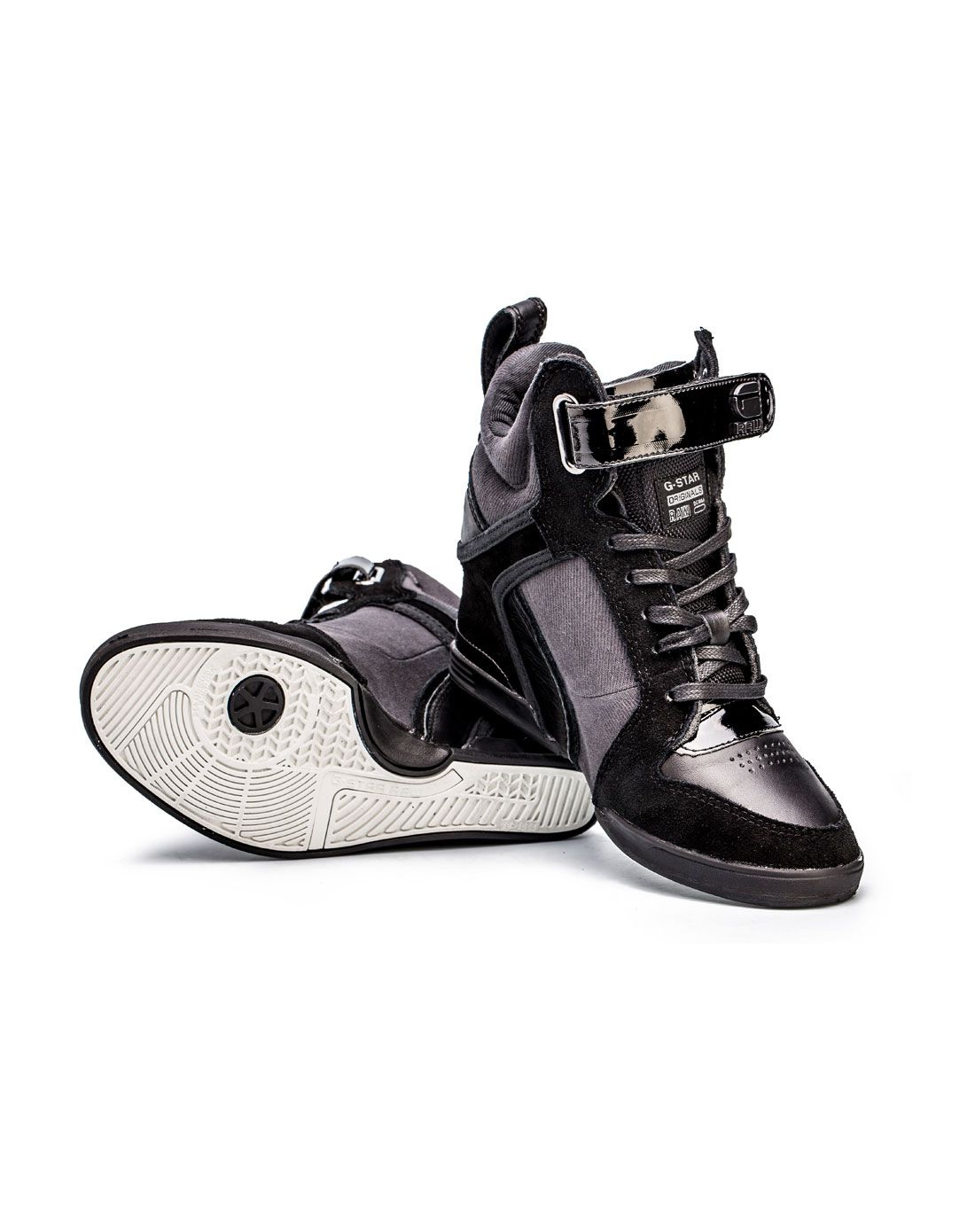 g-star raw&大洋洲袋鼠男女鞋清仓专场女士黑色系带扣饰增高鞋gs62490