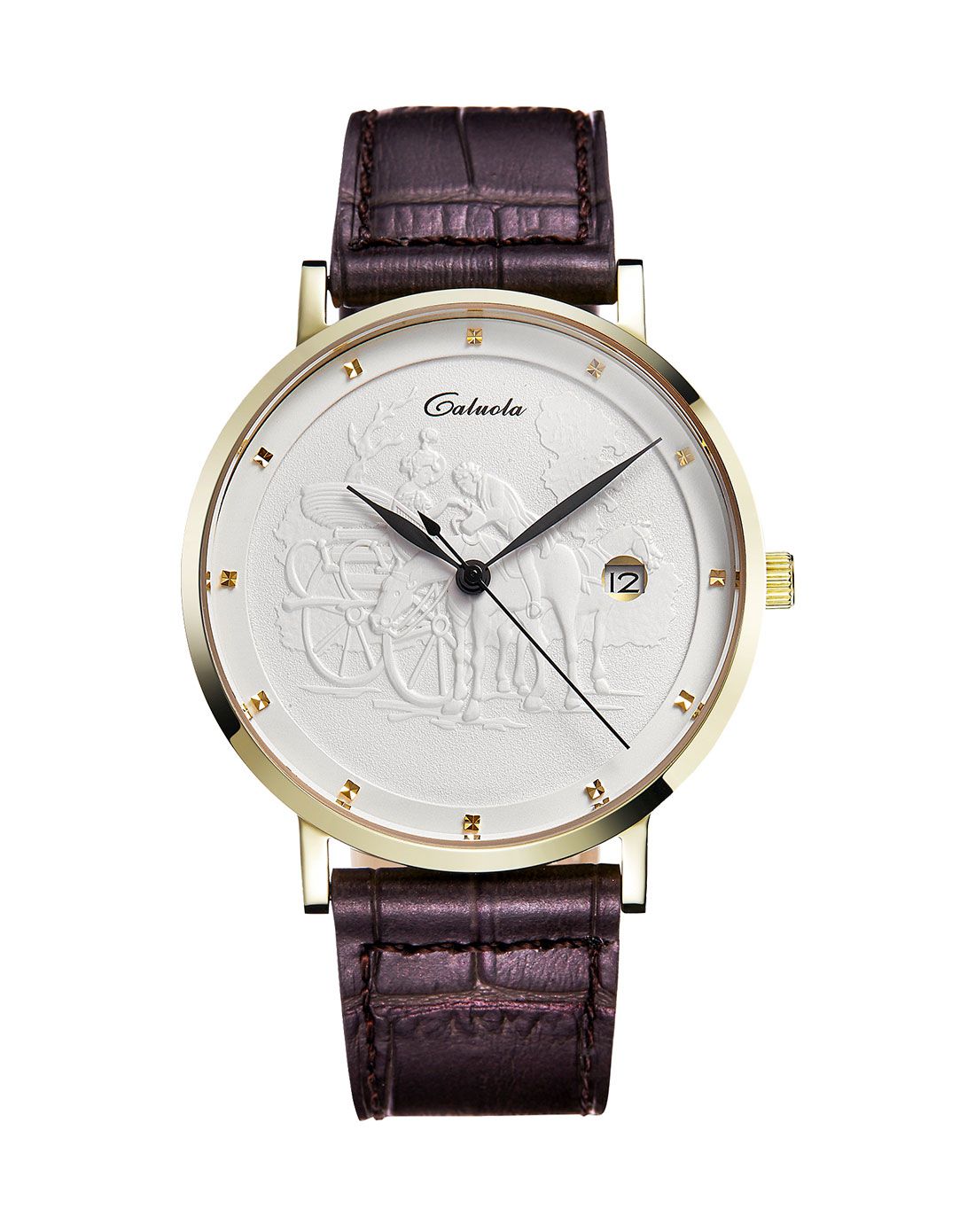 卡罗莱 【进口机芯】浮雕皮带款机械男表