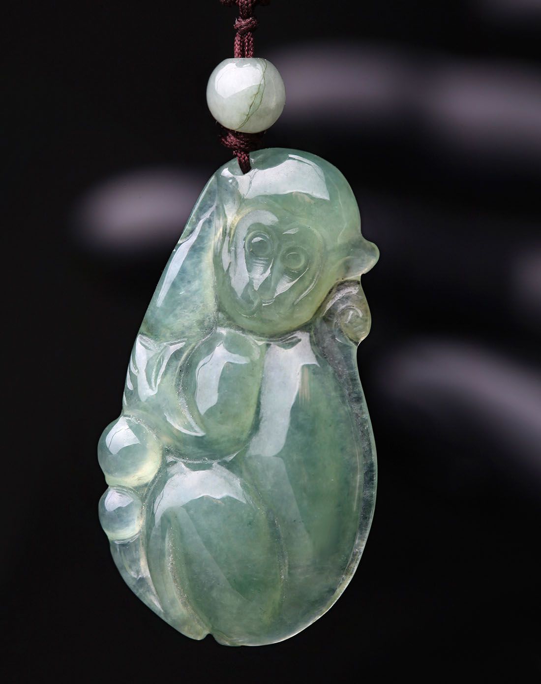 鑫万福 新品天然翡翠猴子挂件