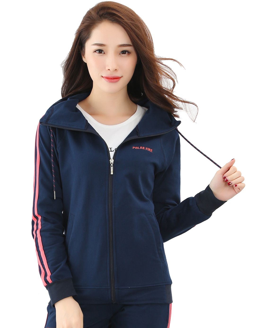 休闲舒适 女款深蓝跑步外套 舒适经典