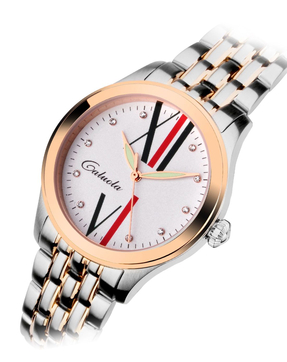 卡罗莱 【瑞士机芯】实心钢带时尚石英女表