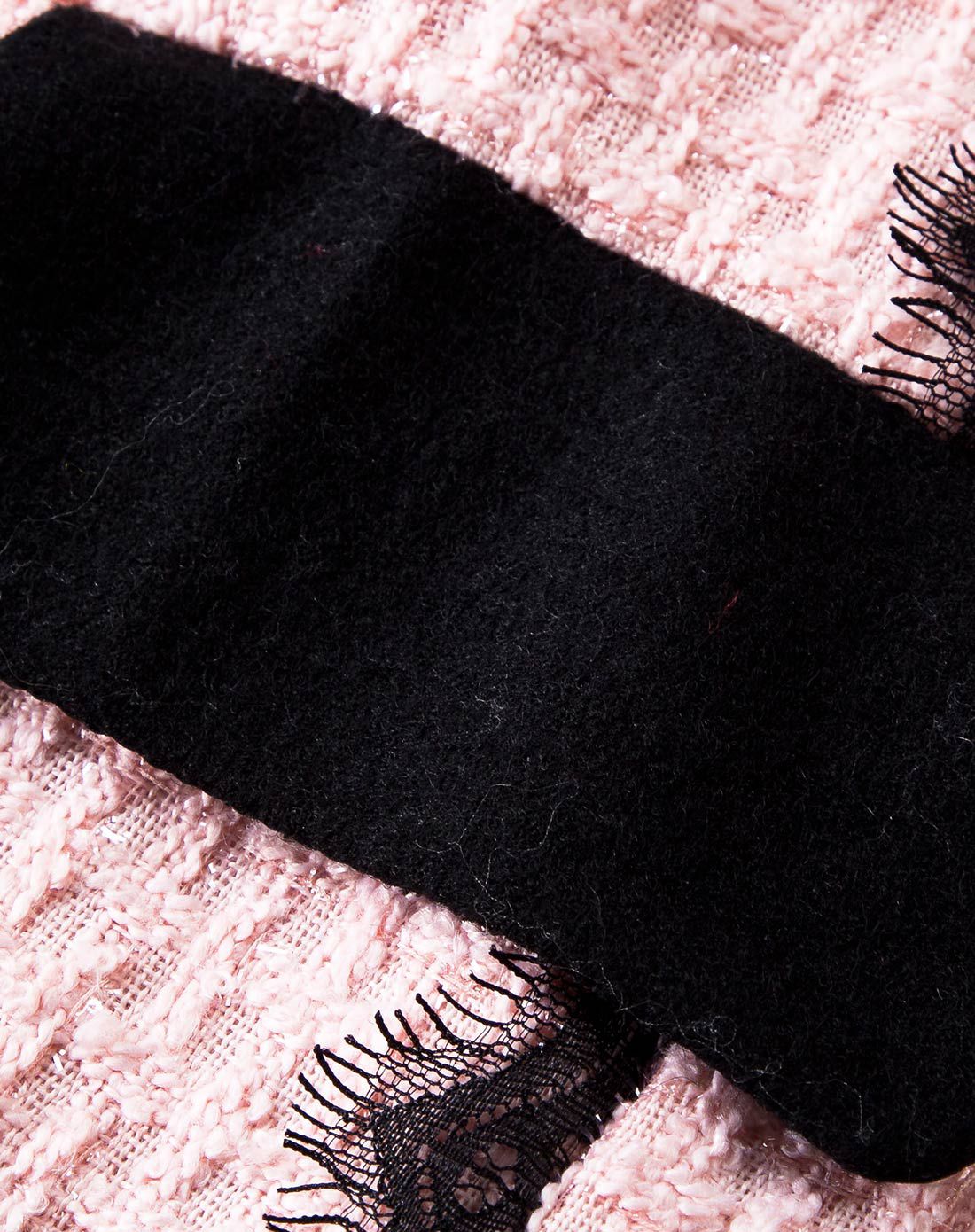 zimmur粉黑色长袖气质半修身外套z13qdc0293pn_唯品会