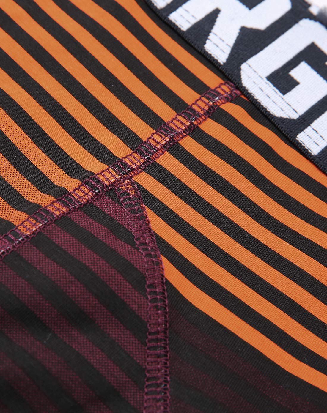 【林德伯格】黑橙条纹时尚潮流平角裤