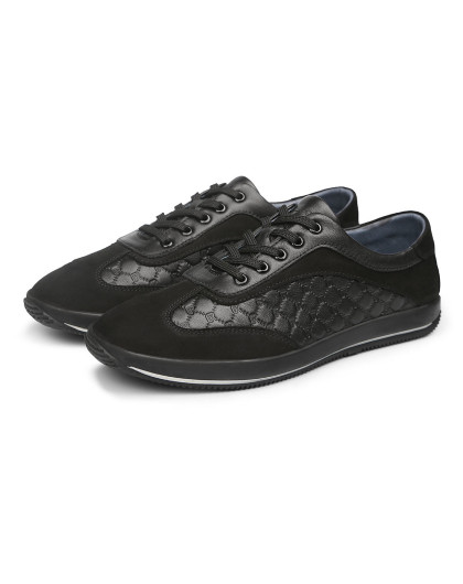 大洋洲61袋鼠拉线缝制 黑色牛皮休闲鞋510121-a3d891_唯品会