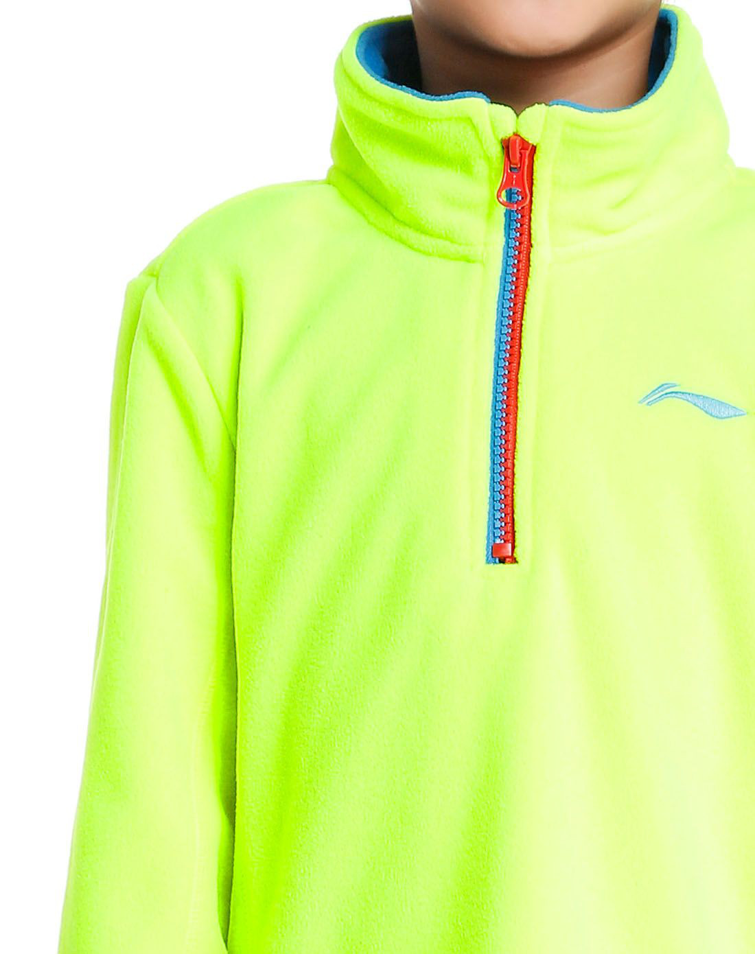 多彩温暖套头无帽摇粒绒卫衣荧光黄绿