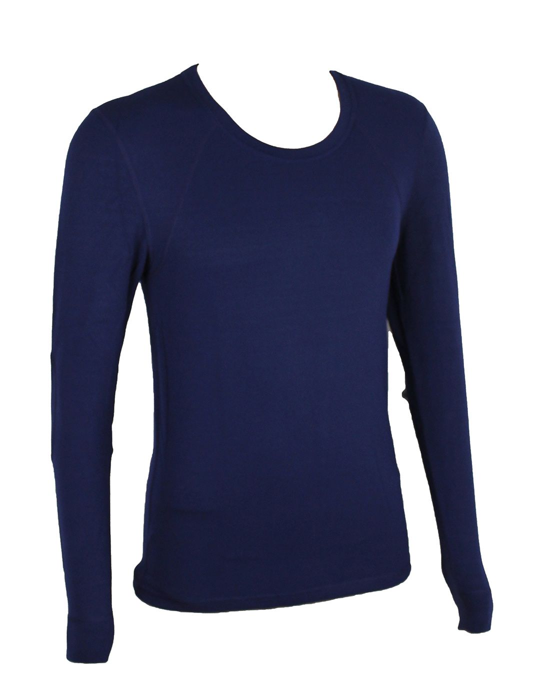 安莉芳男款藏青色圆领舒适长袖保暖内衣