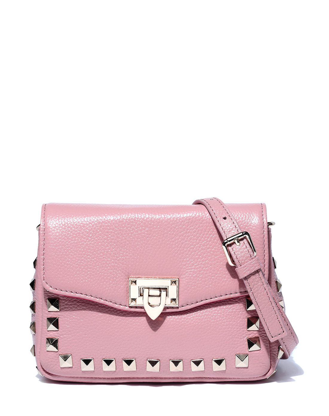 女款日韩甜美范香芋色牛皮革斜挎包