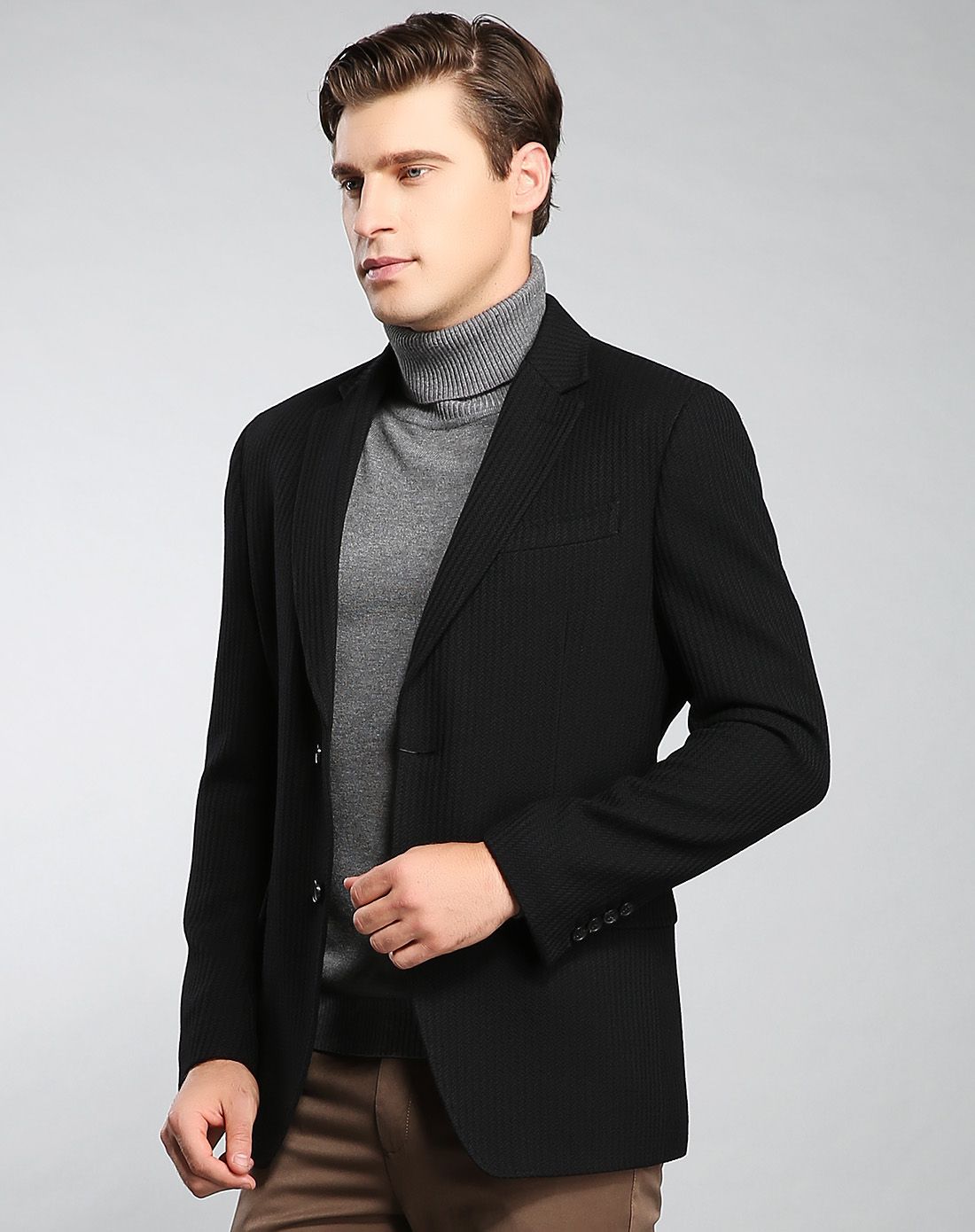 羊毛混纺文雅大气商务款男款单西服