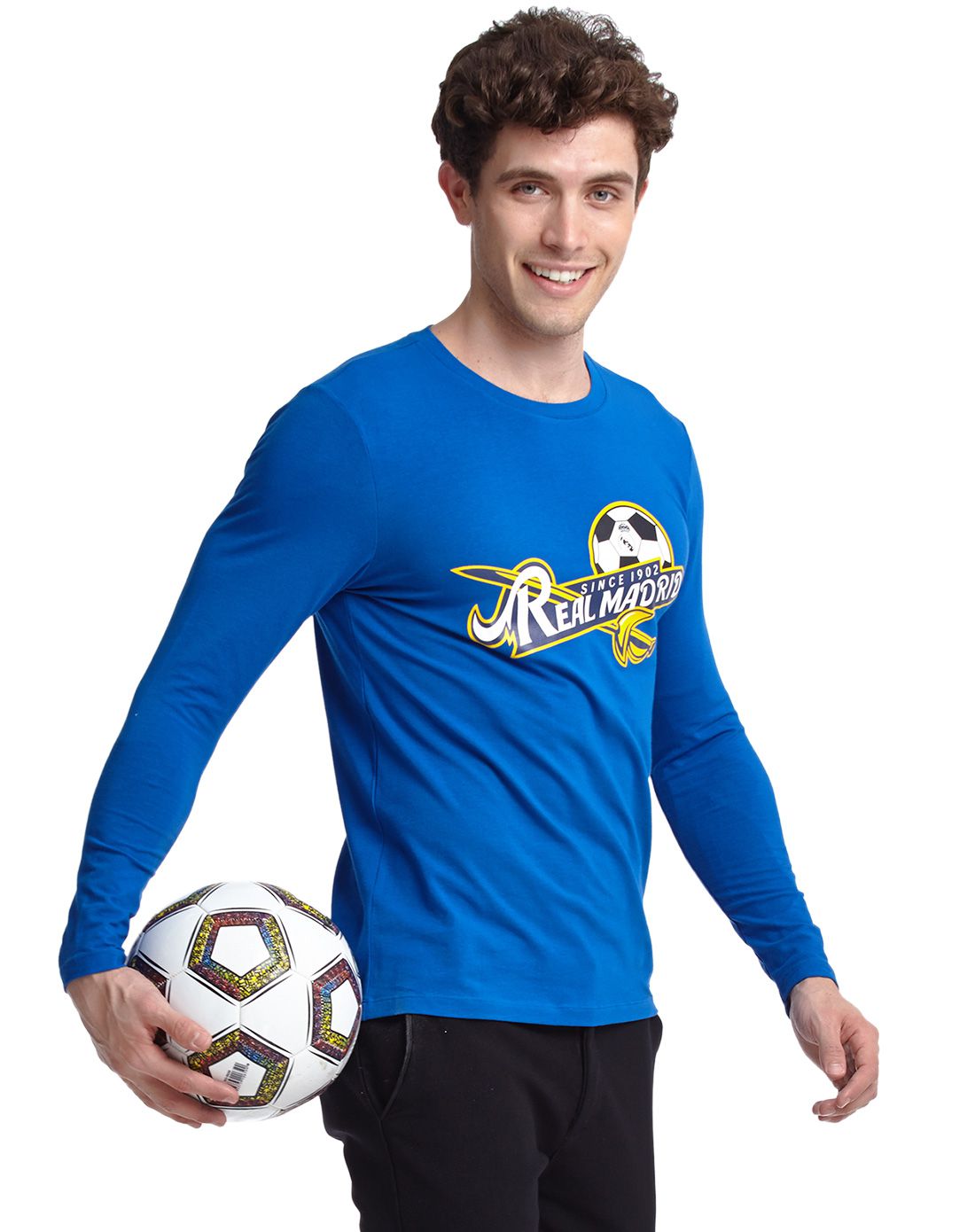 皇家马德里realmadrid男女运动服配专场男款棉质宝蓝色运动长袖衫hmm