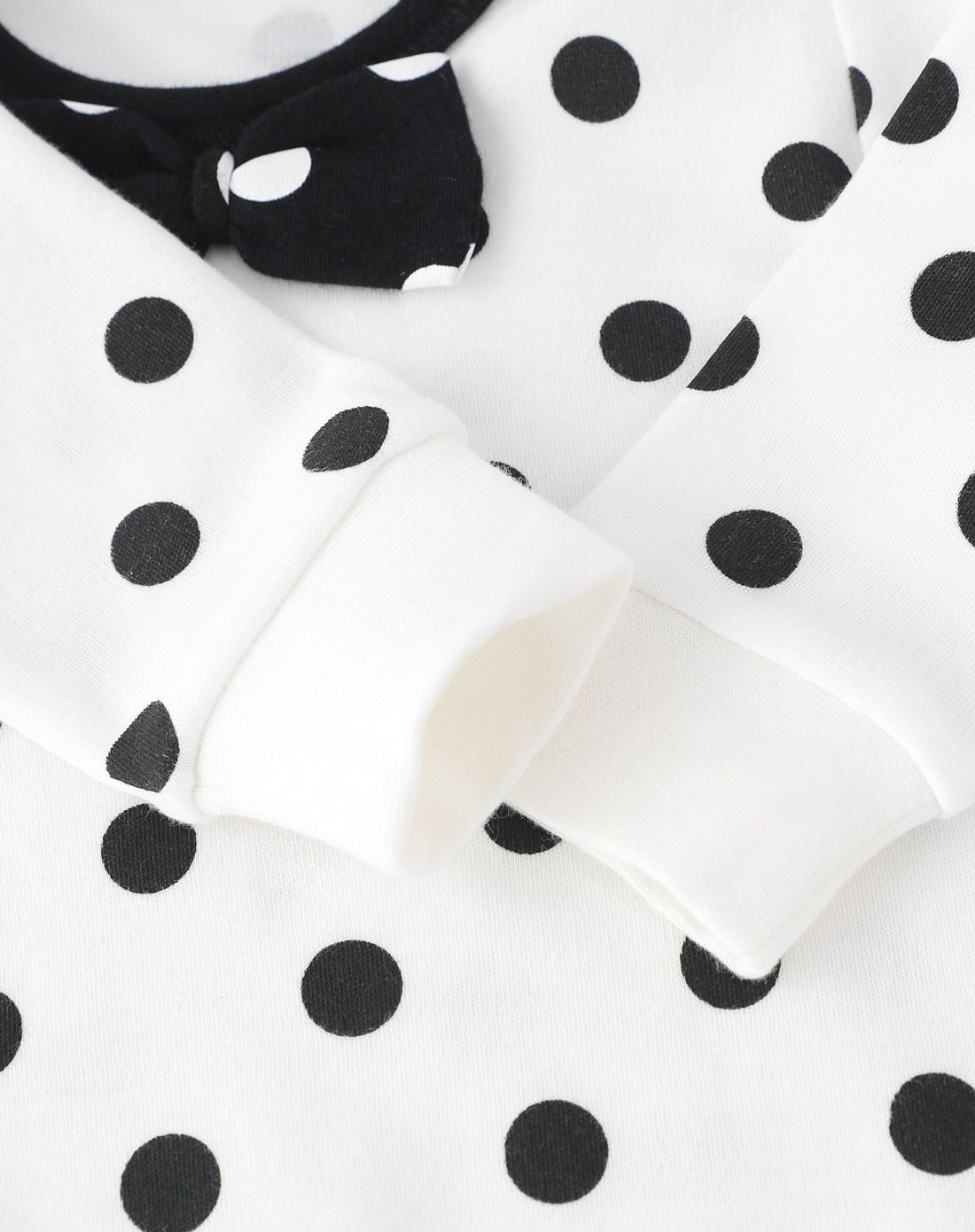 婴童白色波点时尚潮款长袖连体服