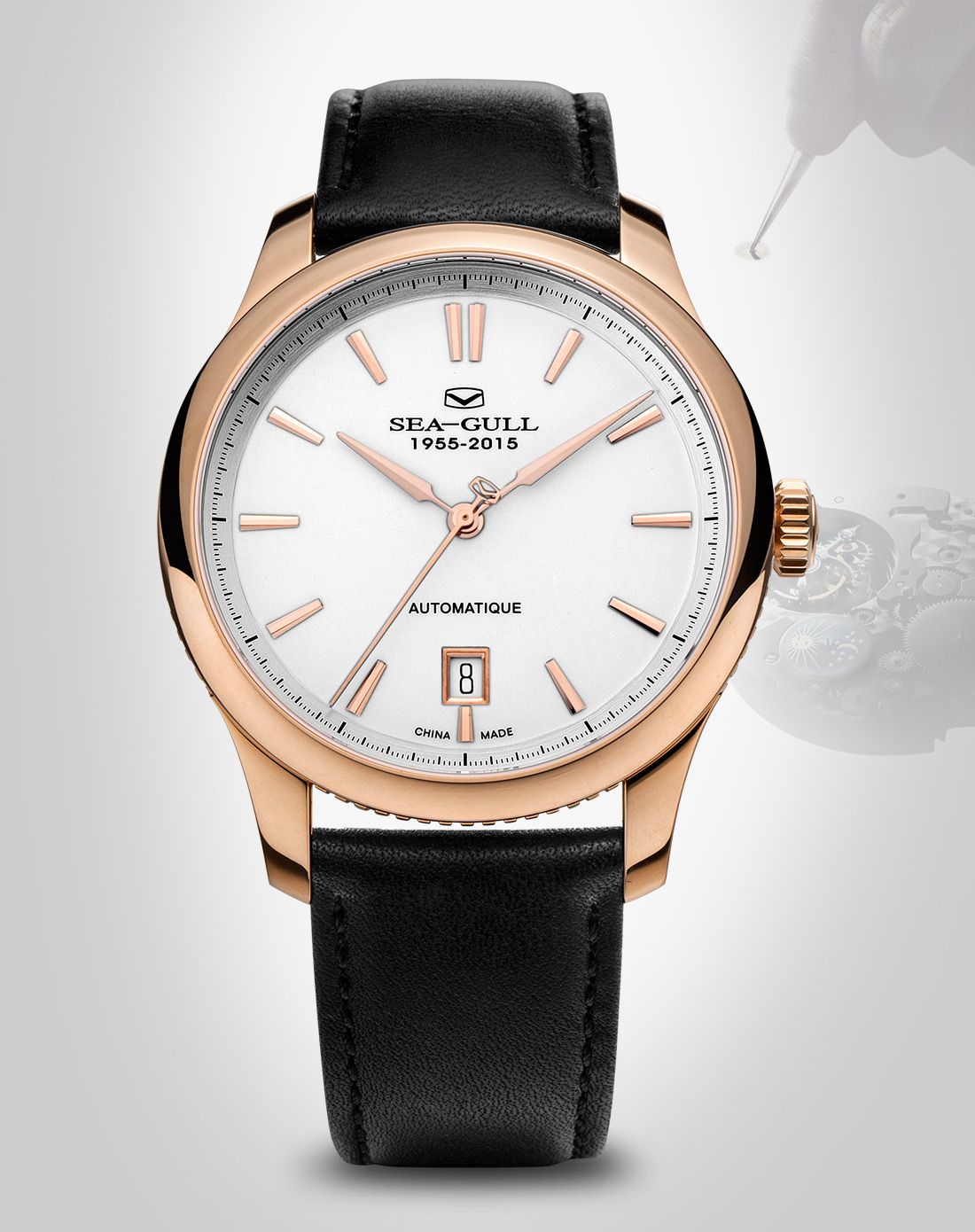 海鸥 复古罗马简约单历机械男表