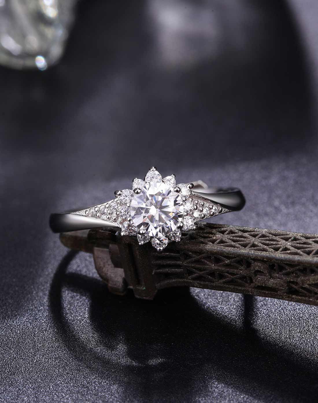 七度银饰专场七度 闪耀时尚结婚开口可调节s925银戒指指环33702b