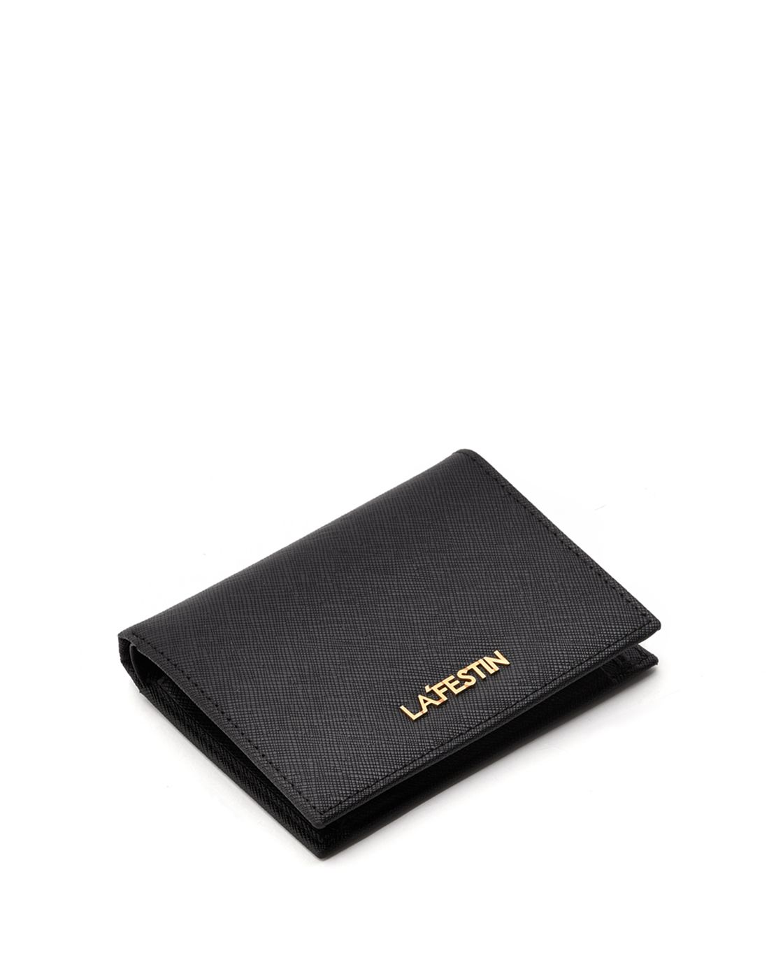 牛皮经典短款钱包摩卡黑