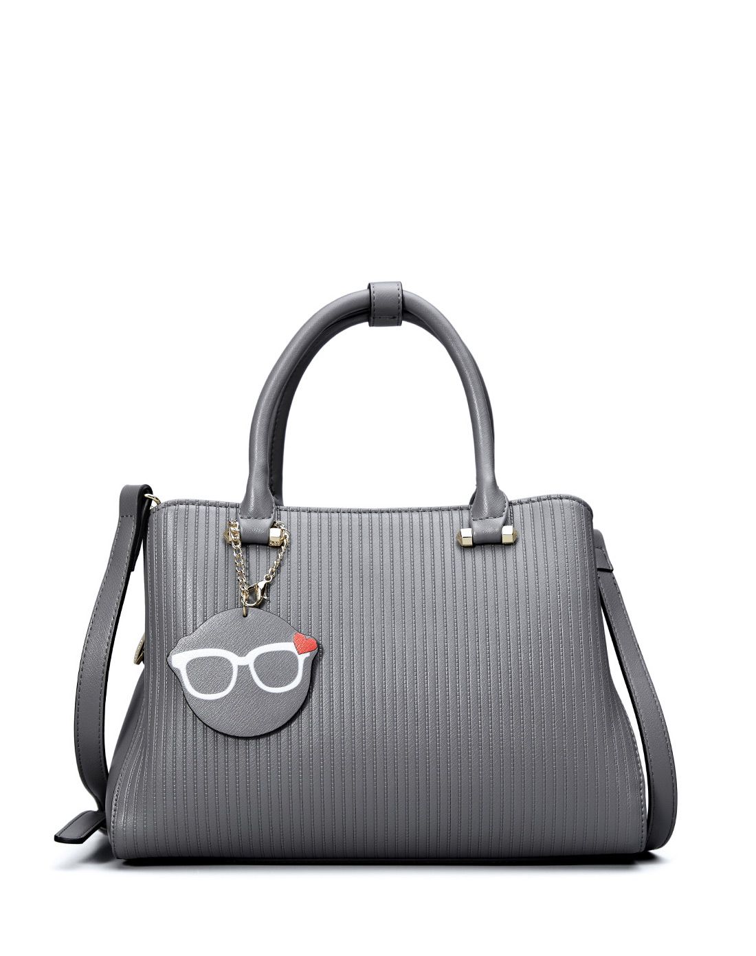 时尚优雅藕粉色女款手提单肩包