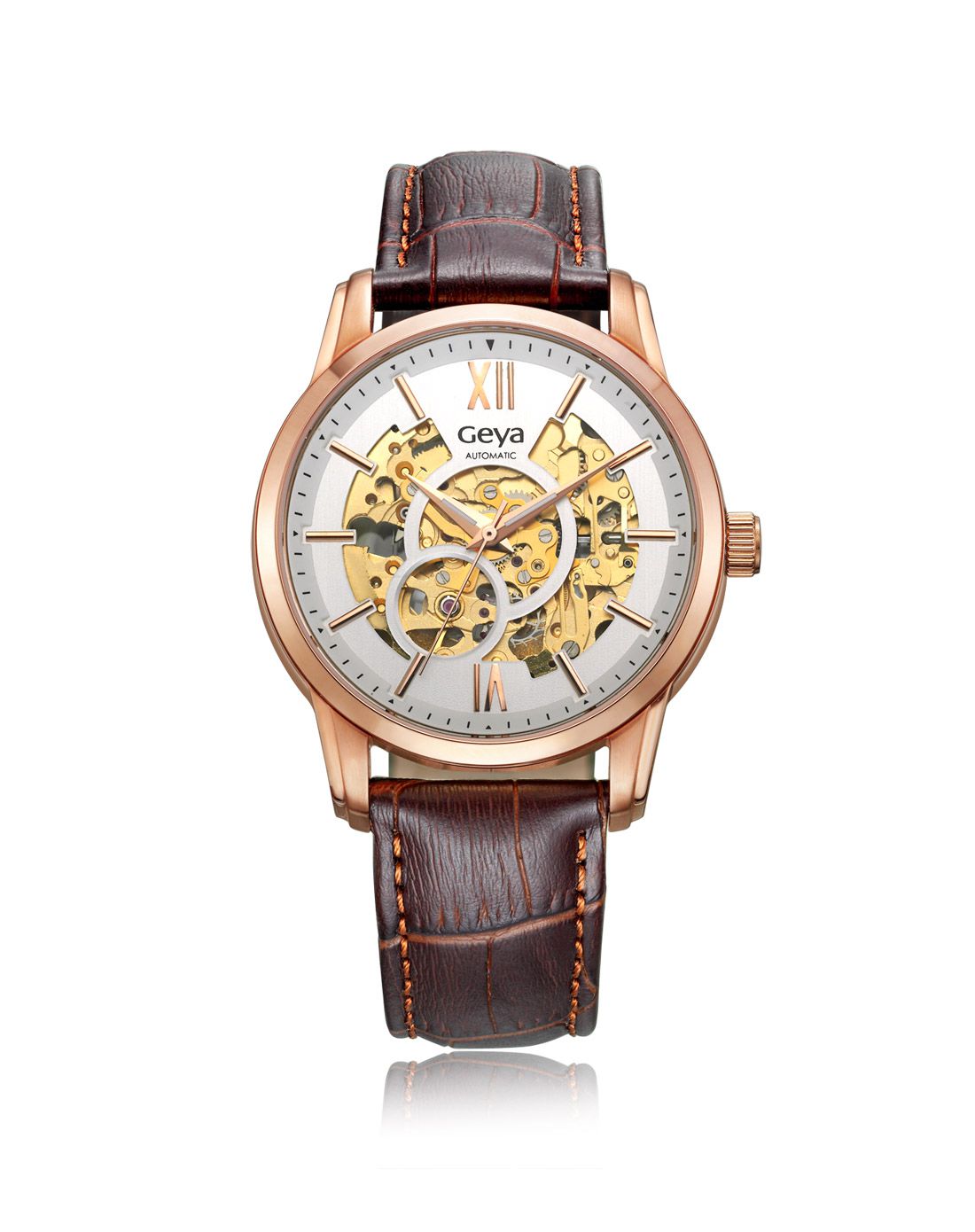 格雅【镂空透视】商务经典全自动机械男表