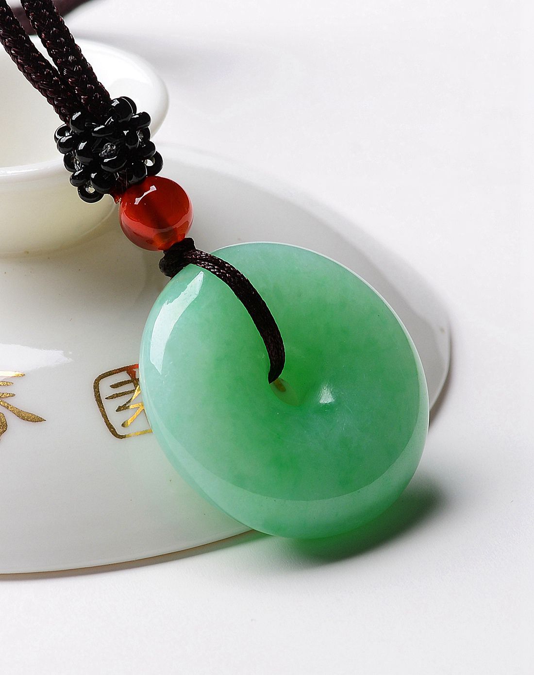 天然a货翡翠冰糯种阳绿显眼出入平安吊坠/怀古/平安扣/翡翠吊坠/玉