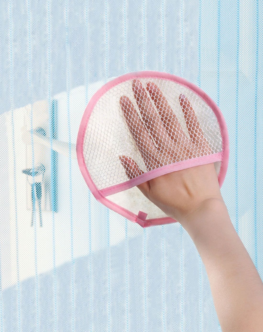 吸附性强,易洗快干 纱网除尘抹布手套两只装