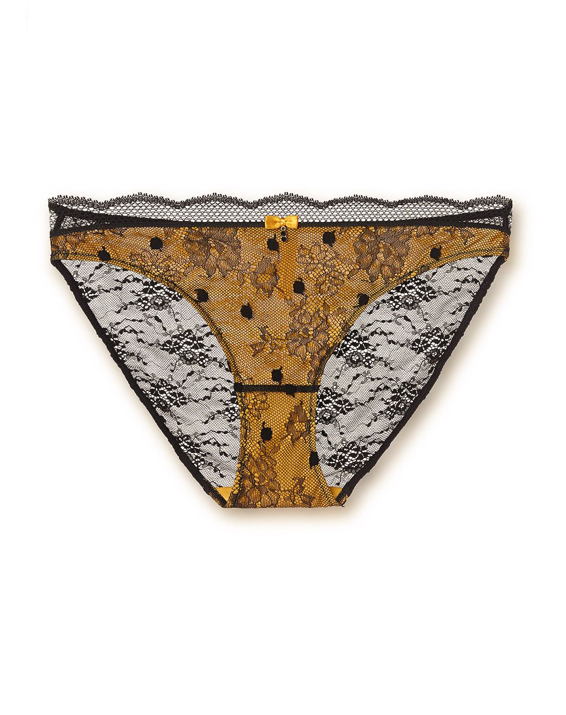 夏娃的诱惑 eves temptation女士内衣专场金色精致绣花低腰三角裤