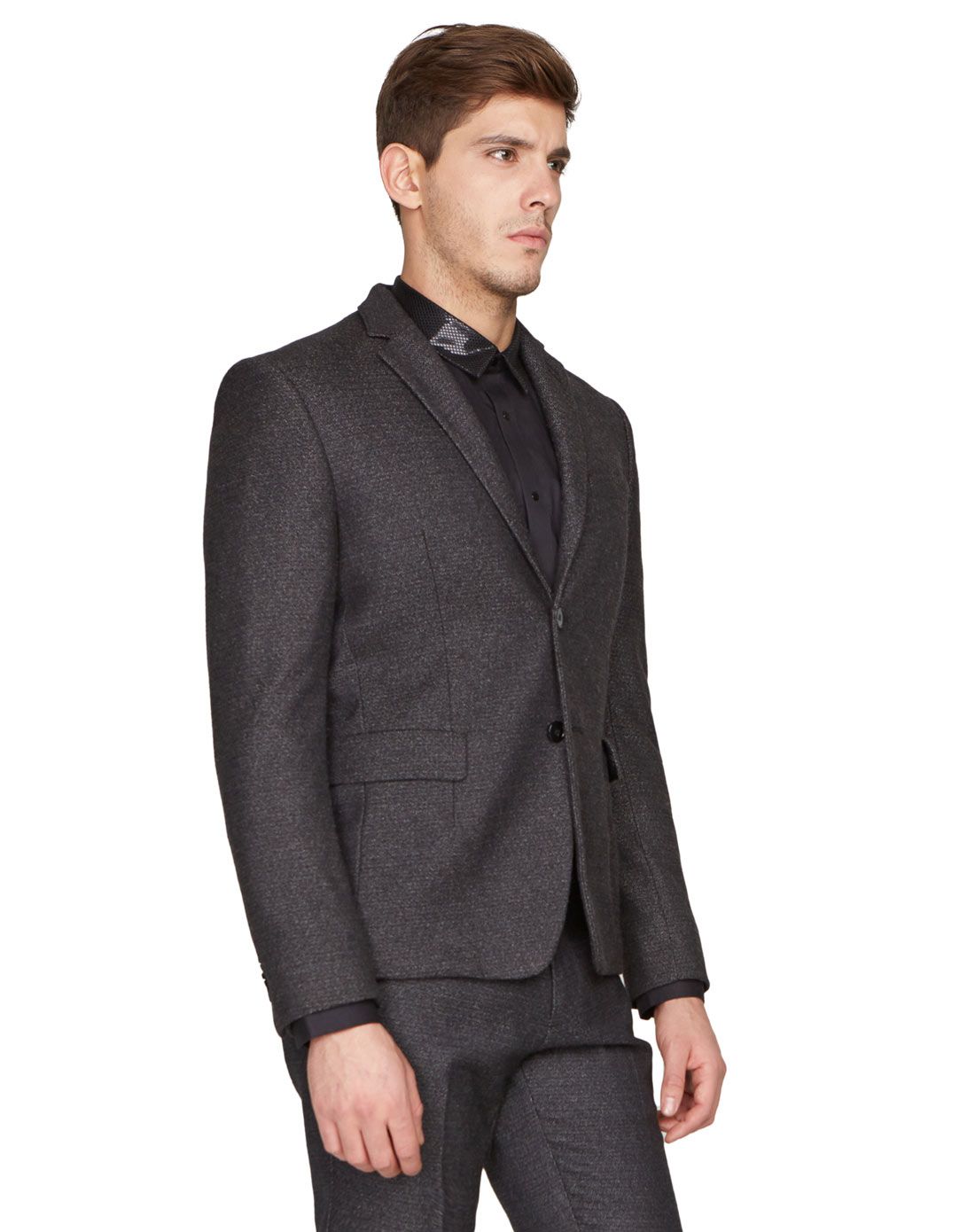 深花灰时尚商务休闲西服