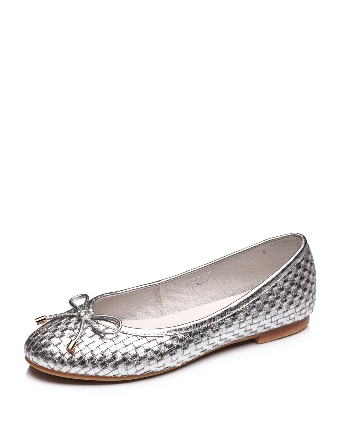 dg银色羊皮编织单鞋as1610122510_唯品会