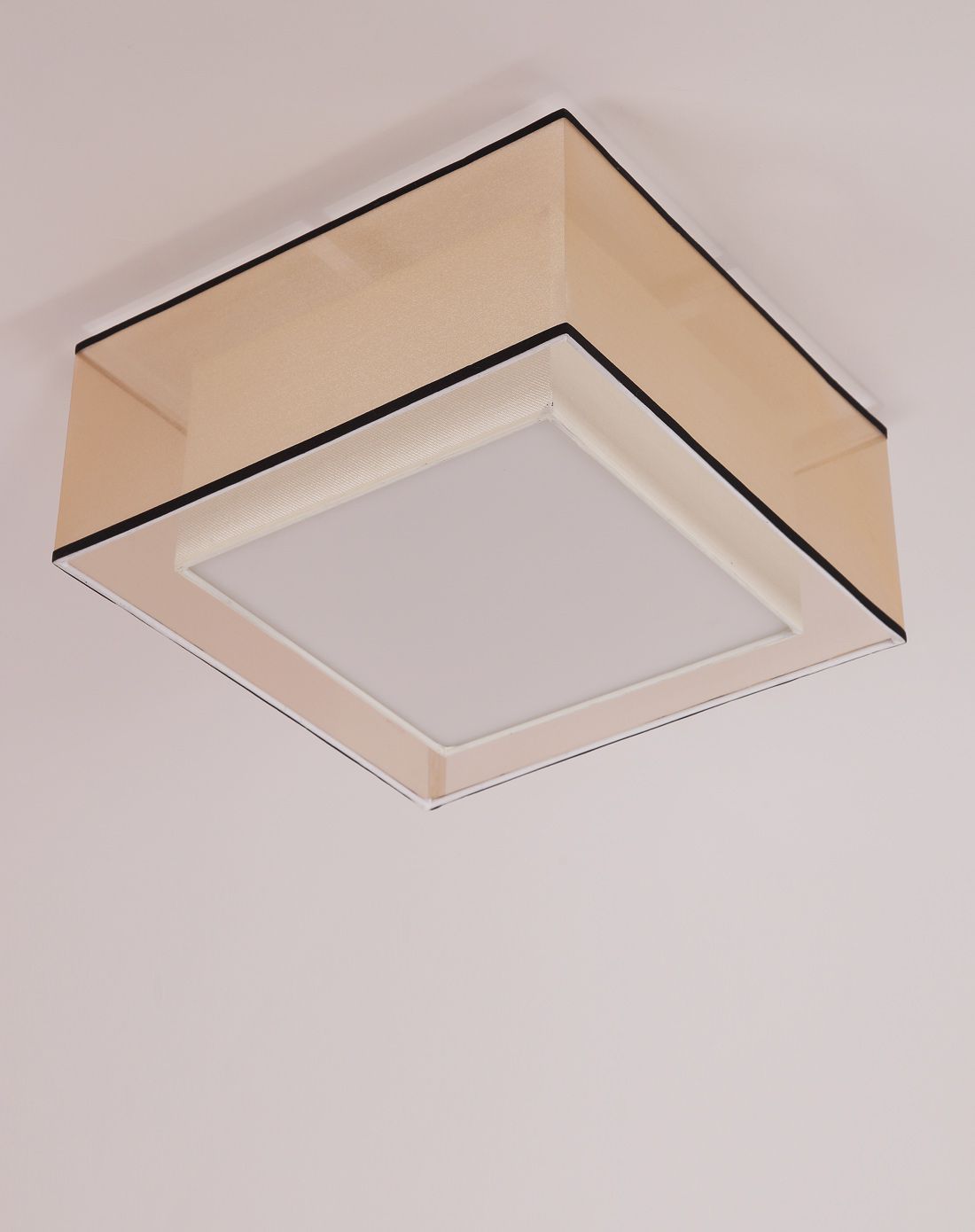 50*50cm正方形新中式吸顶灯 黄纱