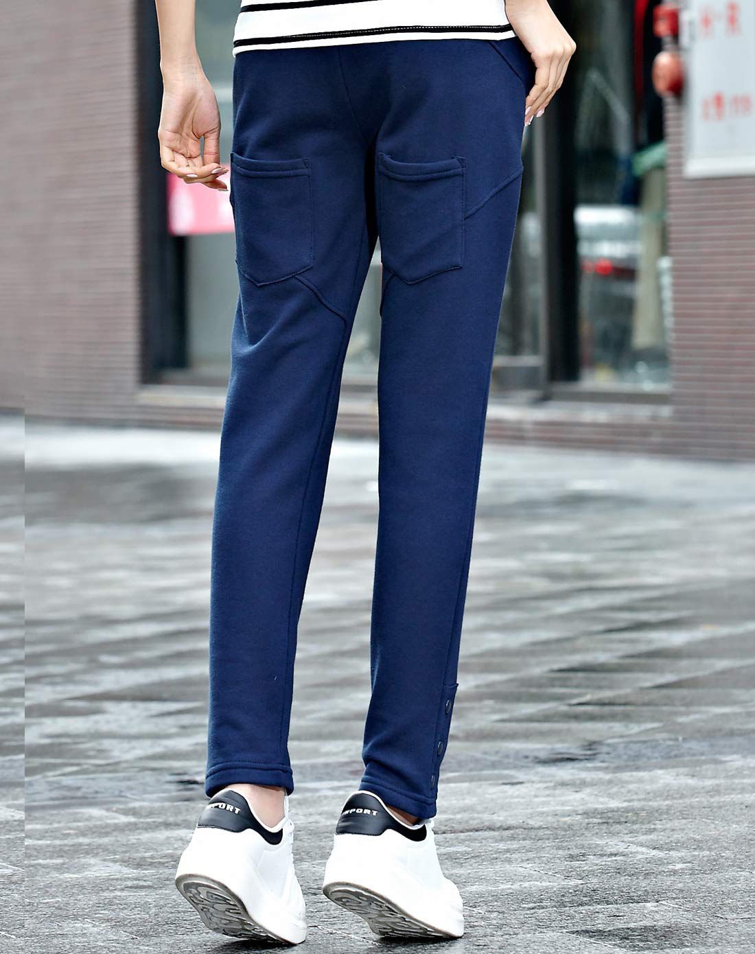 运动健美 女款深蓝色小脚裤