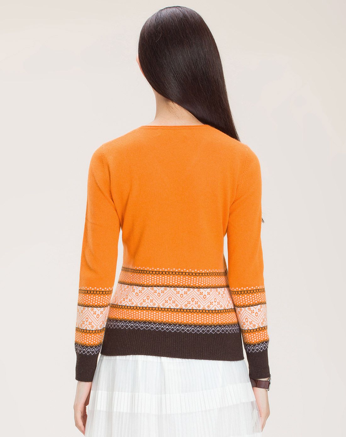 兆君羊绒衫男女女黄色v领提花套衫zjf752h7414_唯品会