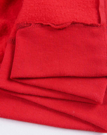 活力百搭 女款深朱红色毛绒带帽卫衣