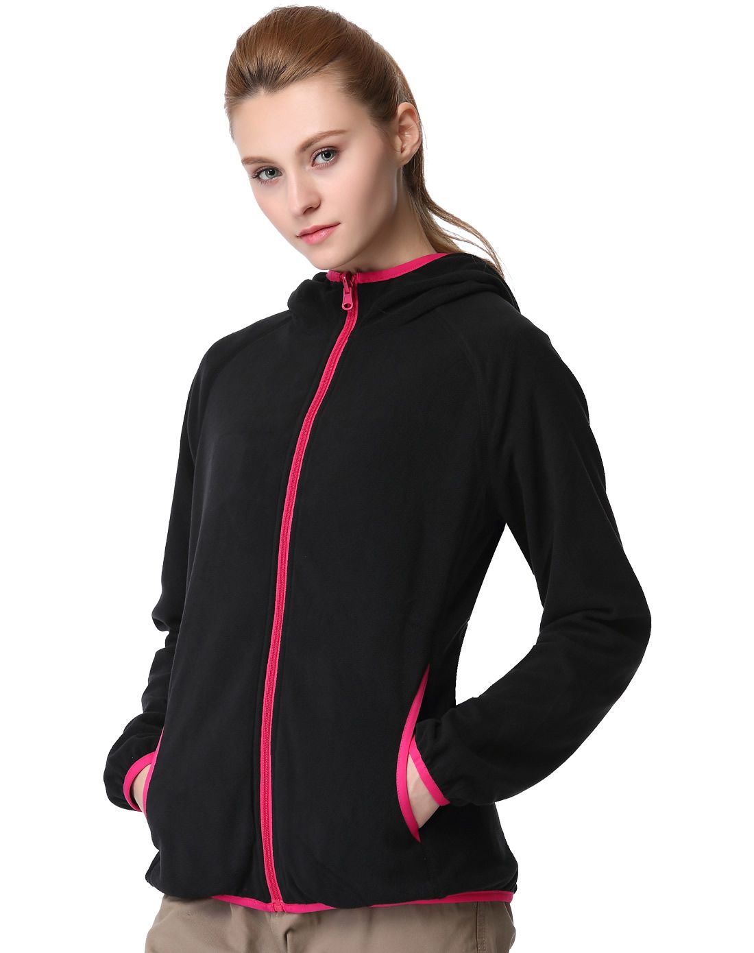 两面穿防风防溅水 女款黑色防风衣外套