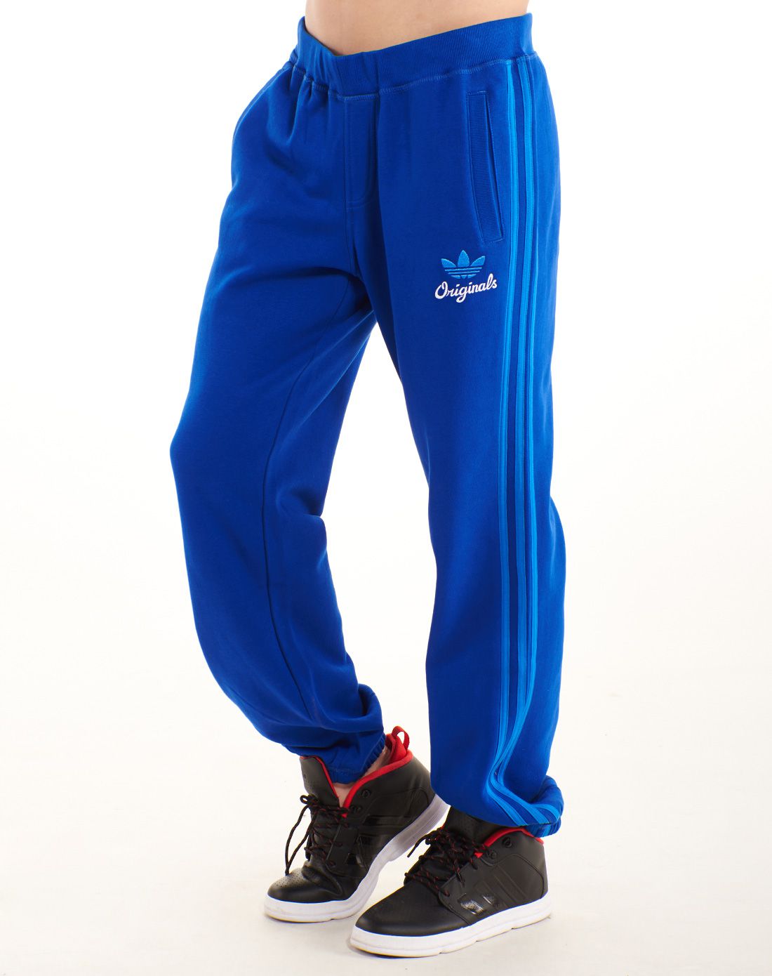 休闲百搭 男款蓝色长裤 三叶草系列