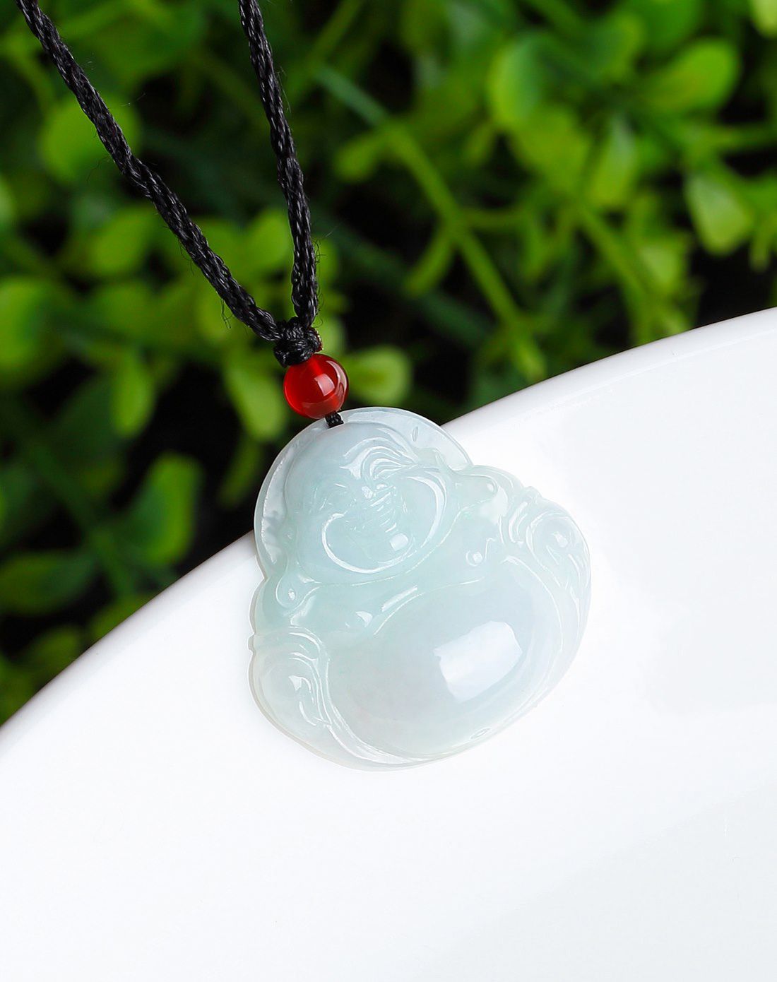 dodobel 冰种水润浅绿色开心佛公a货翡翠吊坠