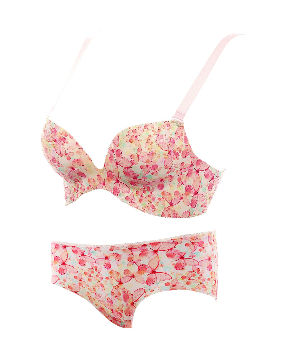 无钢圈可爱印花舒适聚拢无痕文胸套装