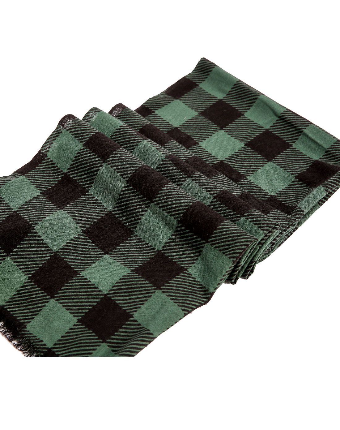 柔软舒适 男款绿色纯羊毛保暖围巾