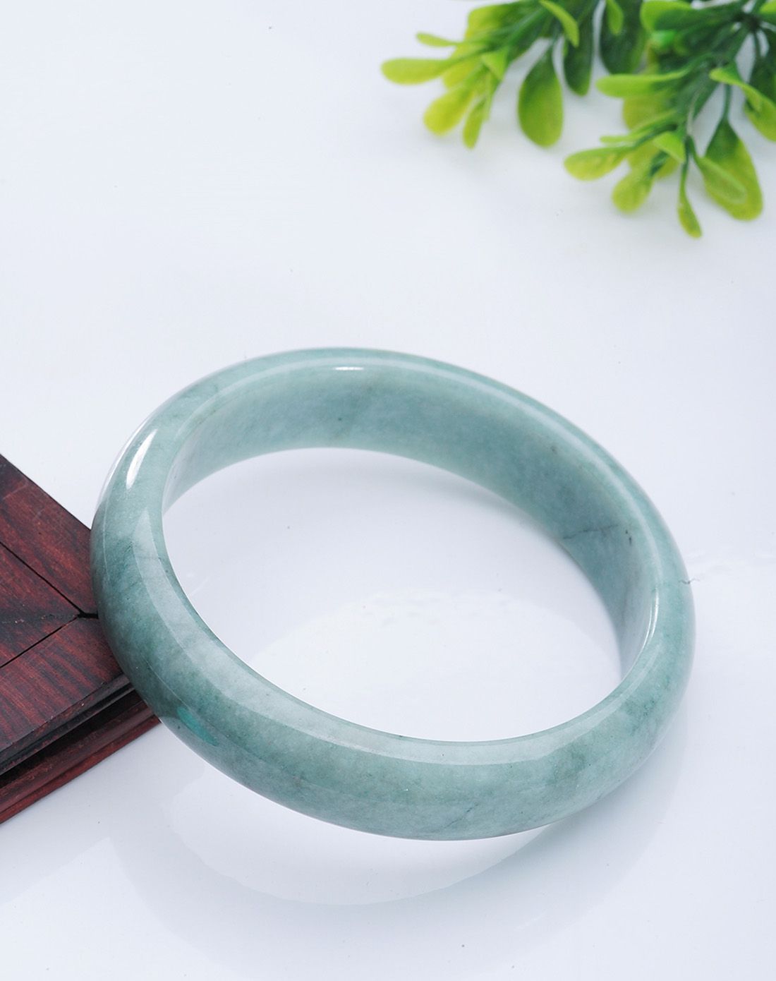 tamina 天然a货翡翠豆青手镯内径55-56mm