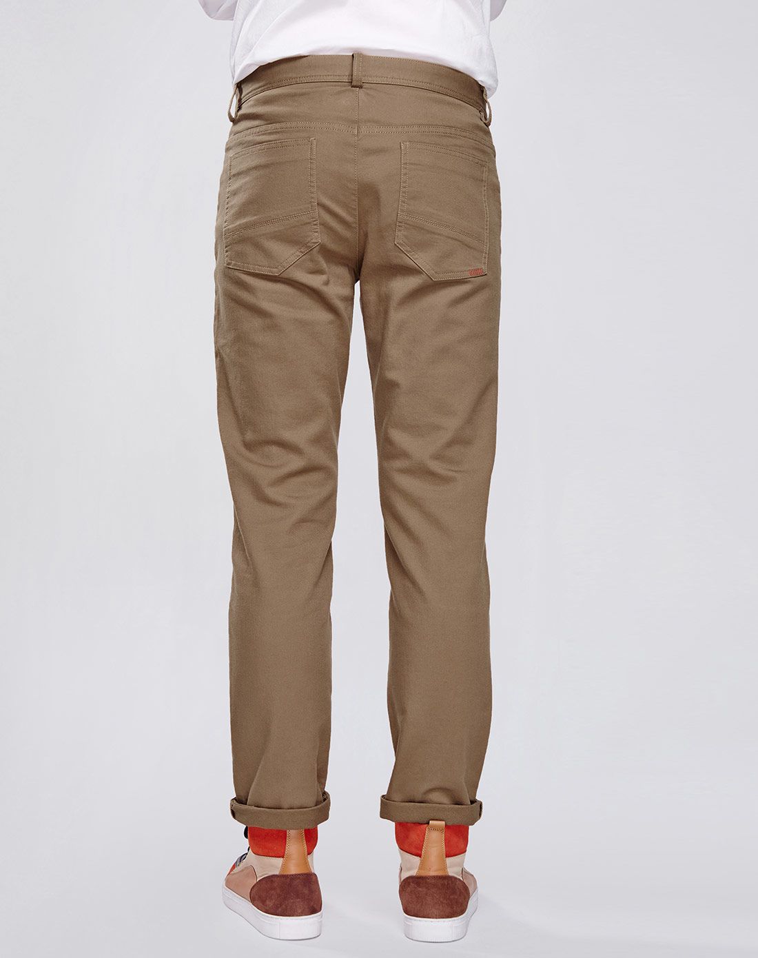 棕色简约个性休闲裤