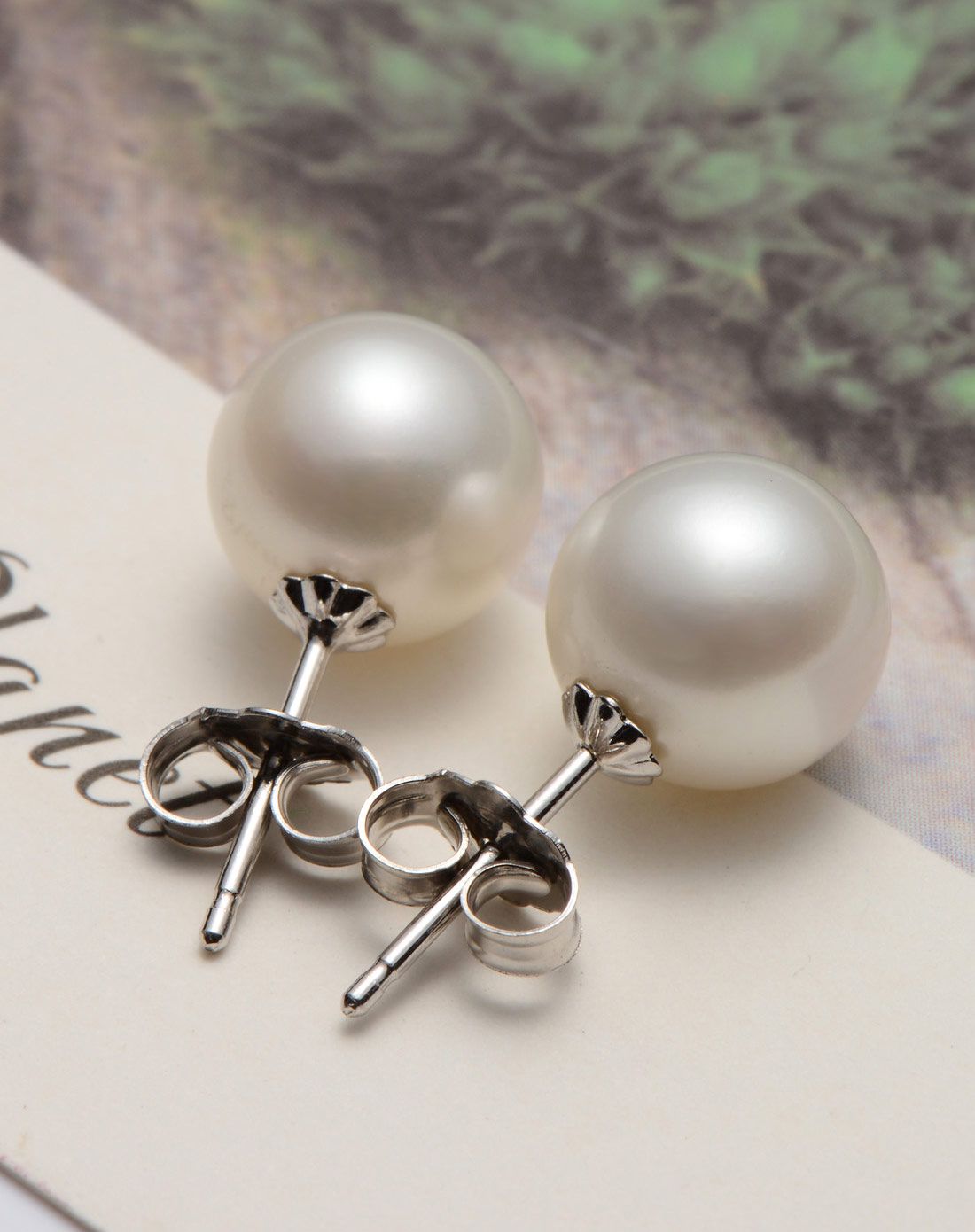 京润 倾心 g18k金镶淡水珍珠耳钉