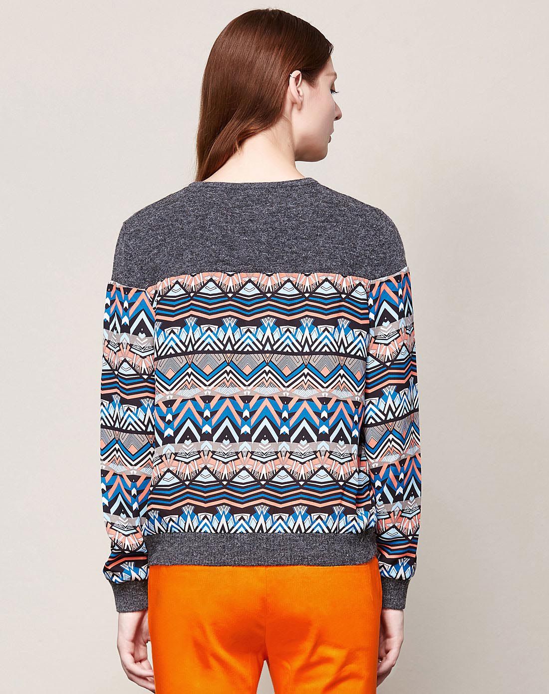 复古民族风波普毛衣