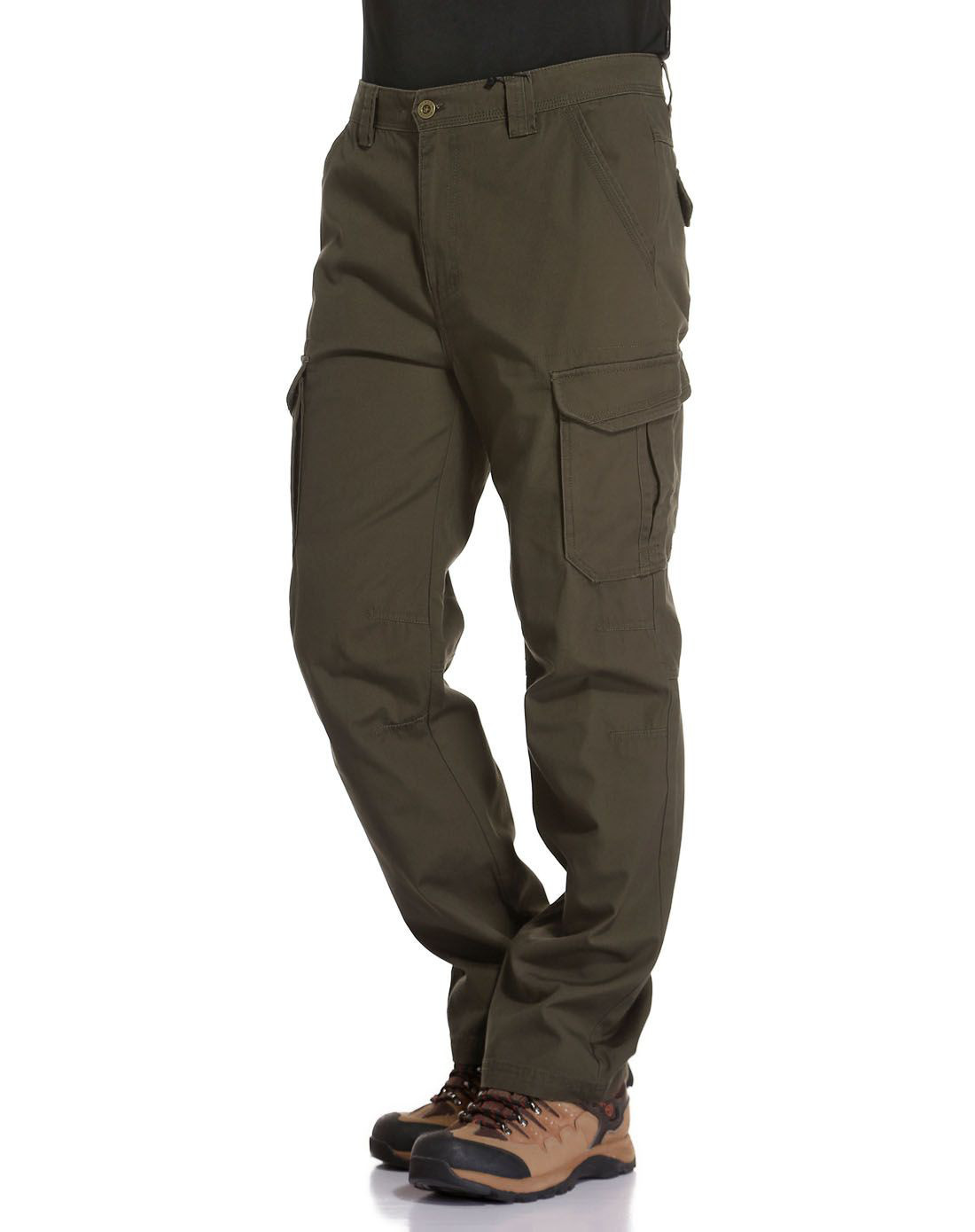 舒适有型 男军绿色户外休闲裤