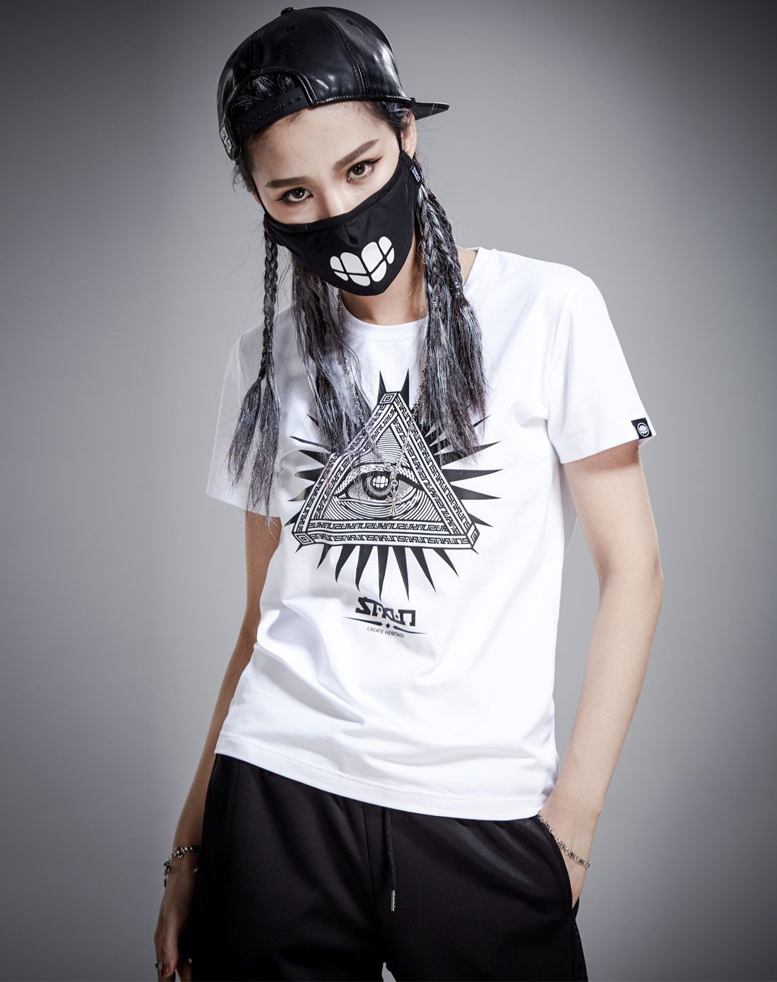 原创潮牌 女款短袖t恤 炫酷潮搭黑色